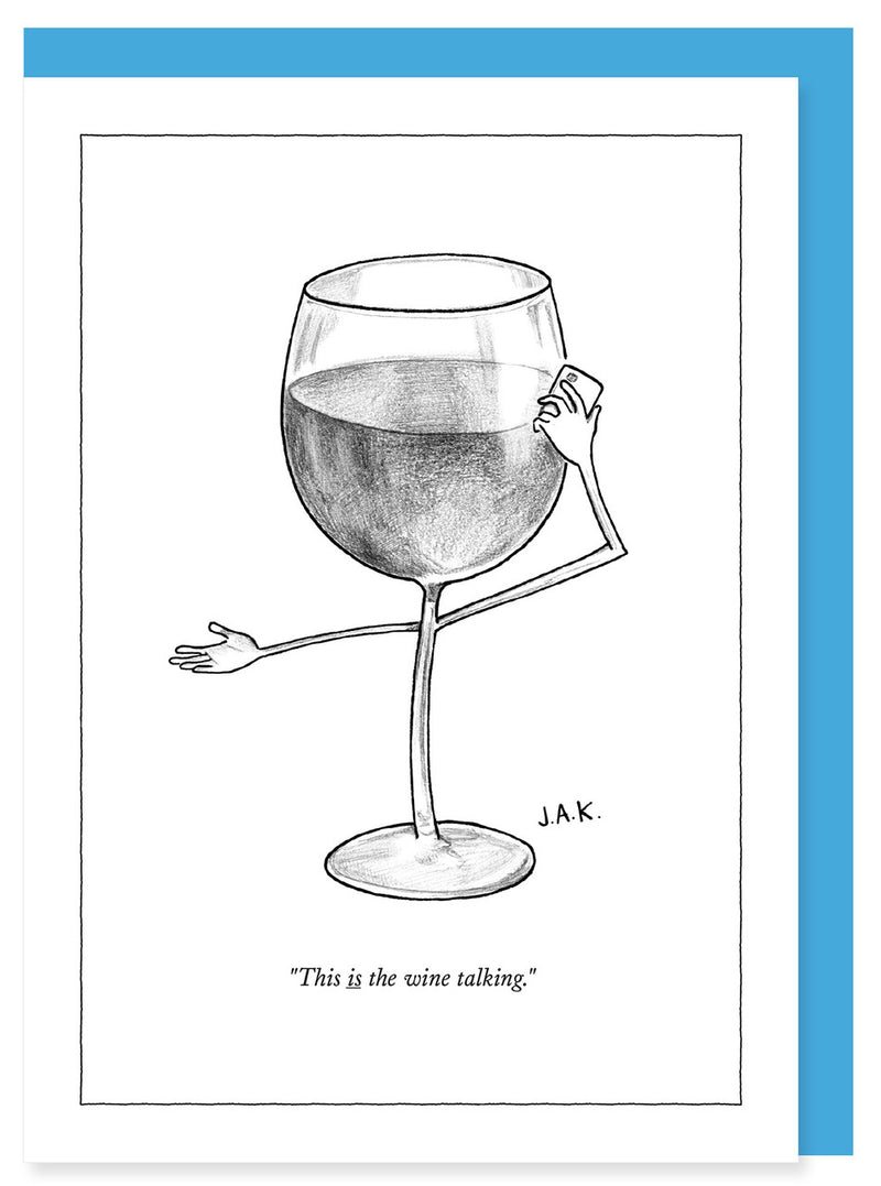 New Yorker Note Card - This Is The Wine Talking