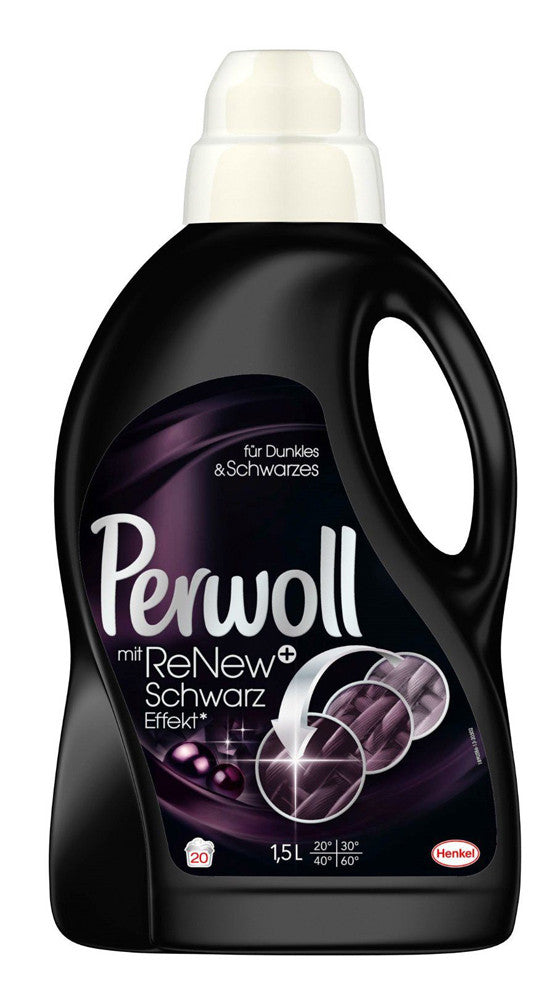 Perwoll Renew Black 3D, Liquid Black and Dark Color Laundry Detergent 51  Fluid oz, 20 Loads 