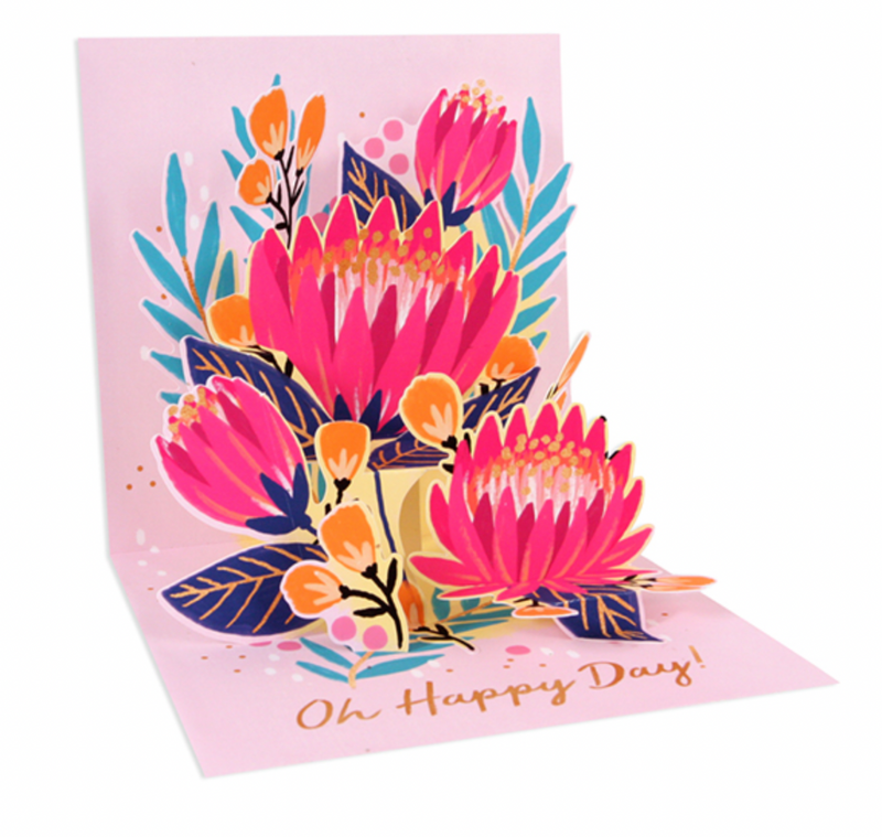 Up With Paper 3D Pop-Up Greeting Card – Protea