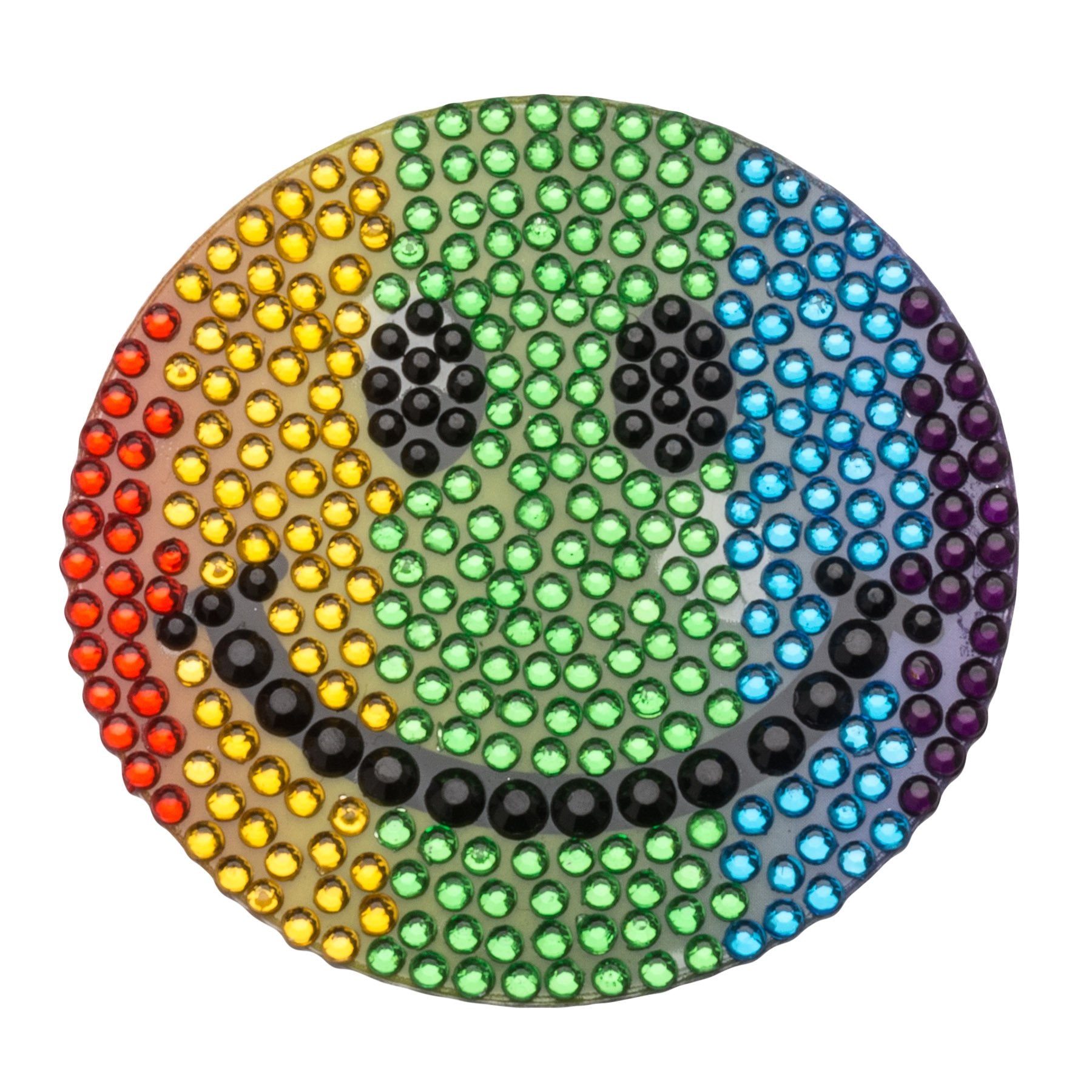 StickerBeans Rainbow Smiley Face Sparkle Sticker – 2"