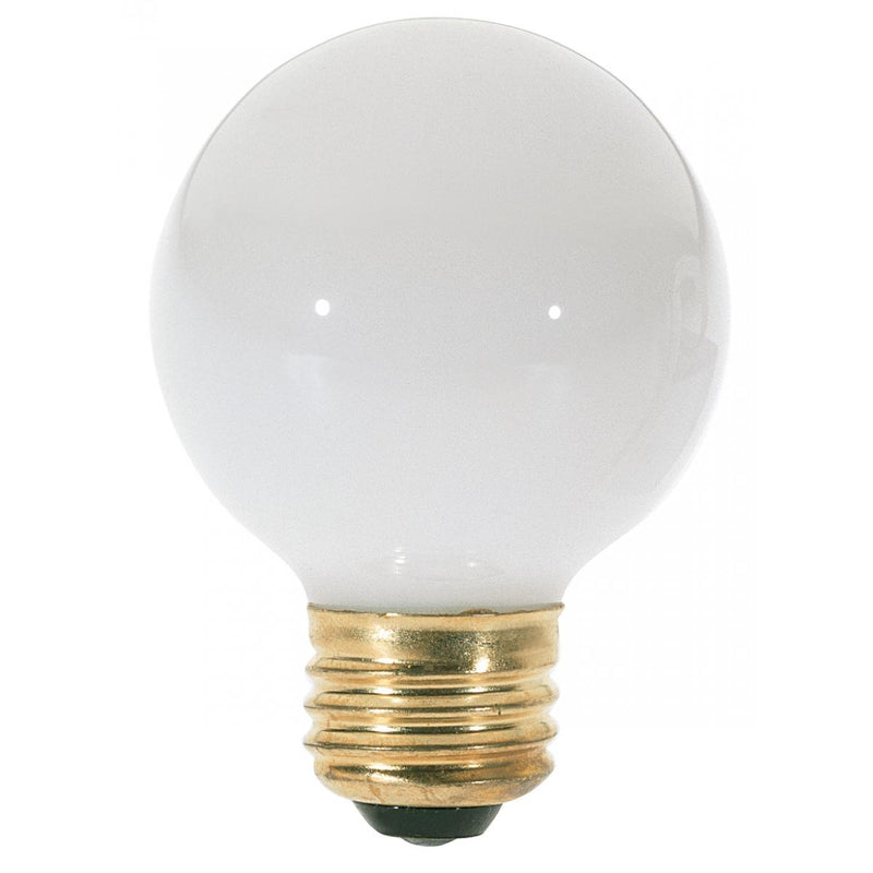 G18 1/2 Incandescent Medium Base Globe Light Bulb – Gloss White