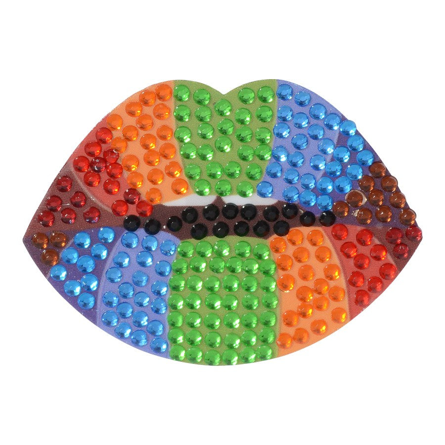 StickerBeans Rainbow Lips “Swak” Sparkle Sticker – 2"