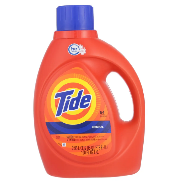 Tide HE Detergent Liquid –  Original Scent – 64 Loads – 92oz