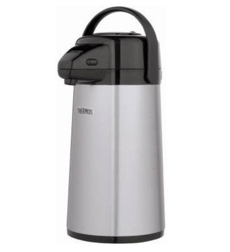 Pump Carafe With Swivel Base And Metallic Finish – 2-Qts.