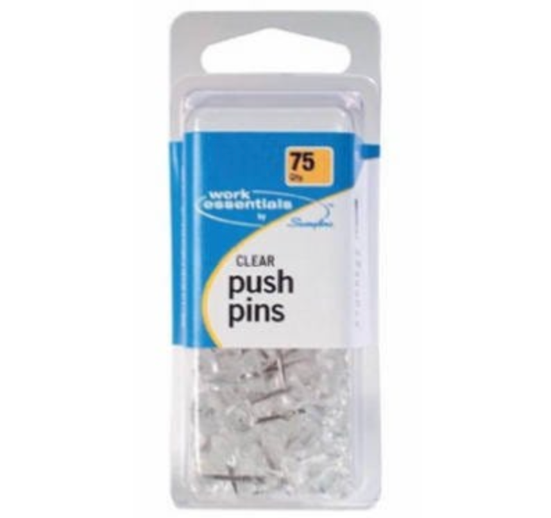 Clear Push Pin – 75-Ct.