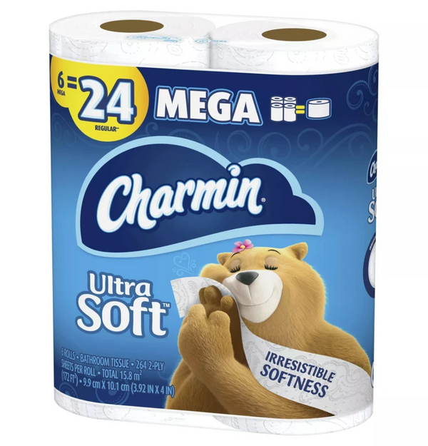Charmin Ultra Soft Toilet Paper – 6 Mega Rolls