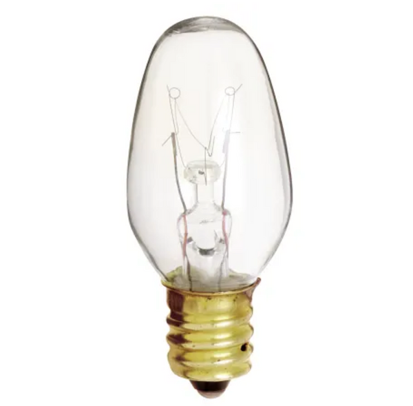 7 Watt Dimmable C7 Candelabra (E12) Incandescent Bulbs  – 2 pk