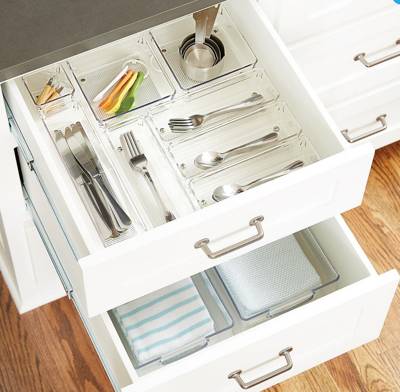 Interdesign Sturdy Linus Drawer Organizer, Clear, 6 x 9 x 2