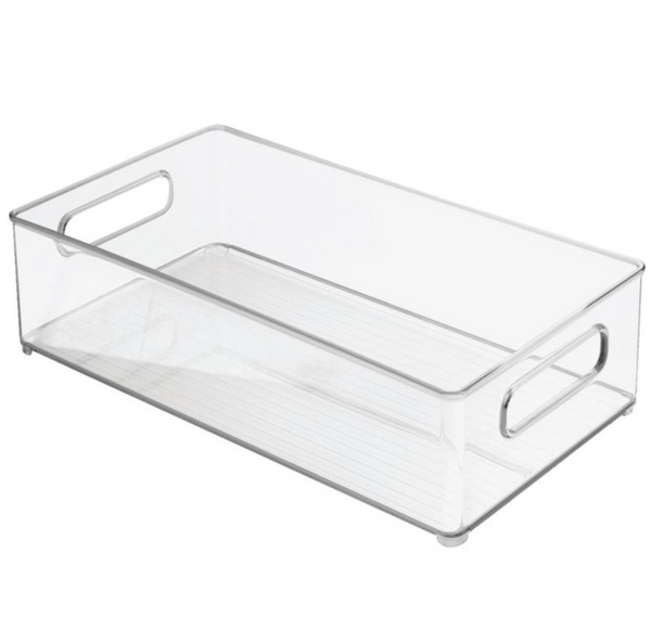 iDesign Plastic Portable Deep Storage Bin with Handles – 14.5" x 8" x 4"