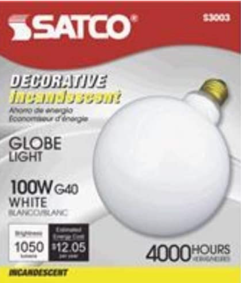 G40 Globe Frosted E26 120 Volts Dimmable - 100 Watts