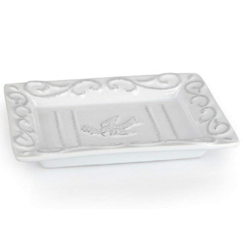 Pre de Provence Soap Dish with a White-Washed Terracotta Finish