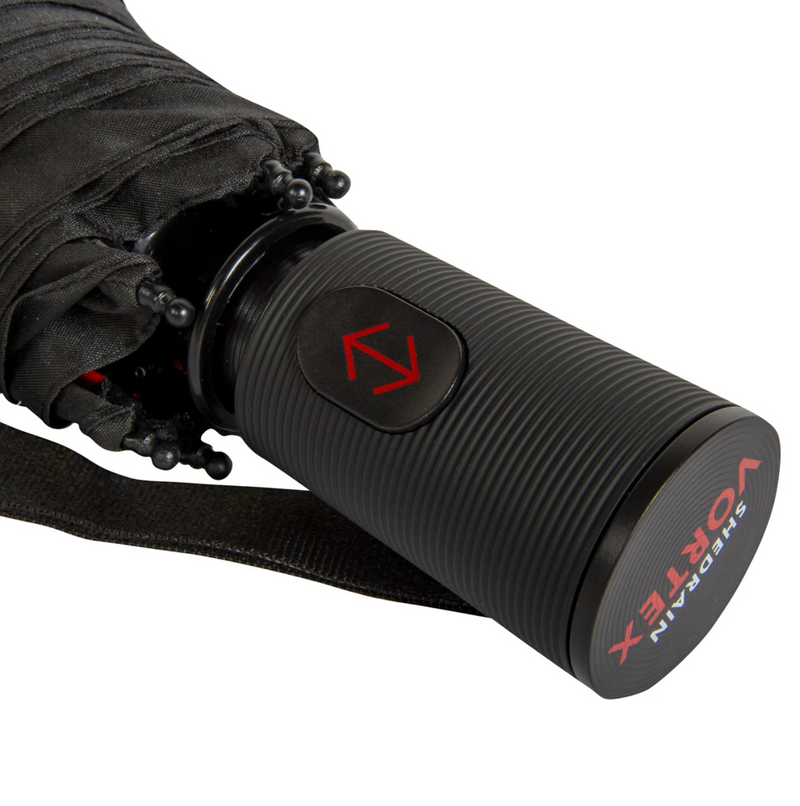 Vortex Vented Auto Open & Close Compact Windproof Umbrella – Black