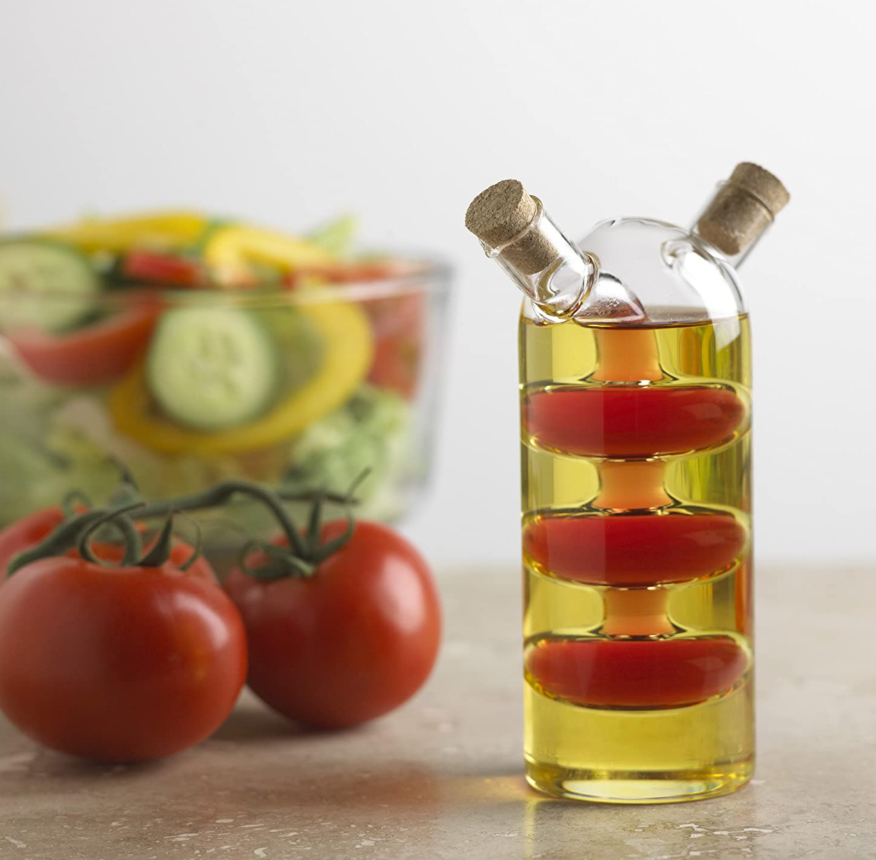 Bubble Design Glass Oil and Vinegar Bottle
