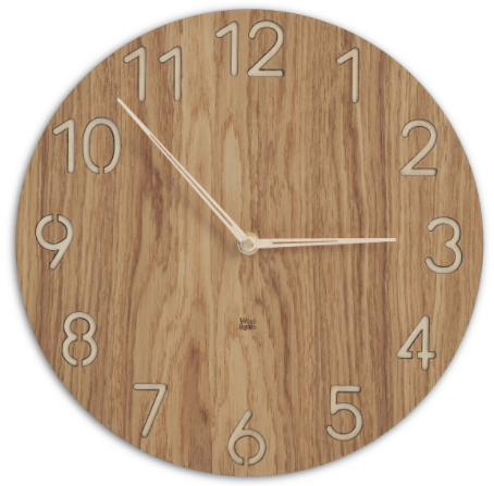 Wood Large Number Wall Clock – 11”
