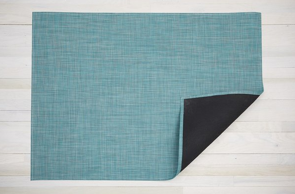 Chilewich Woven LTX Mini Basketweave Floor Mat – Turquoise – 23" x 36"