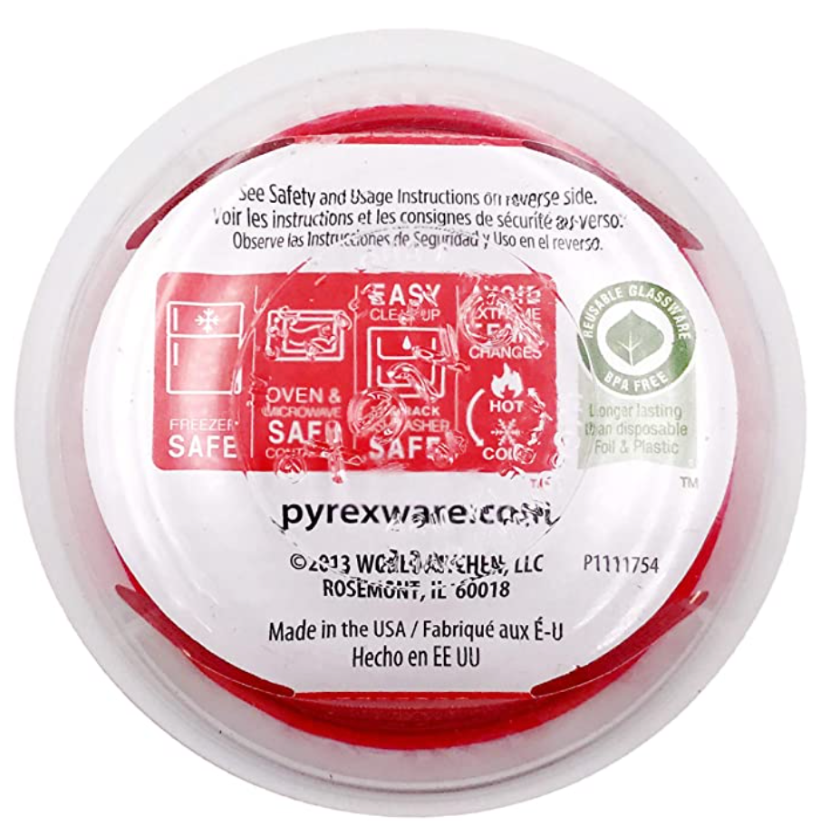 Pyrex Round Storage Dish With Lid – 1 Cup