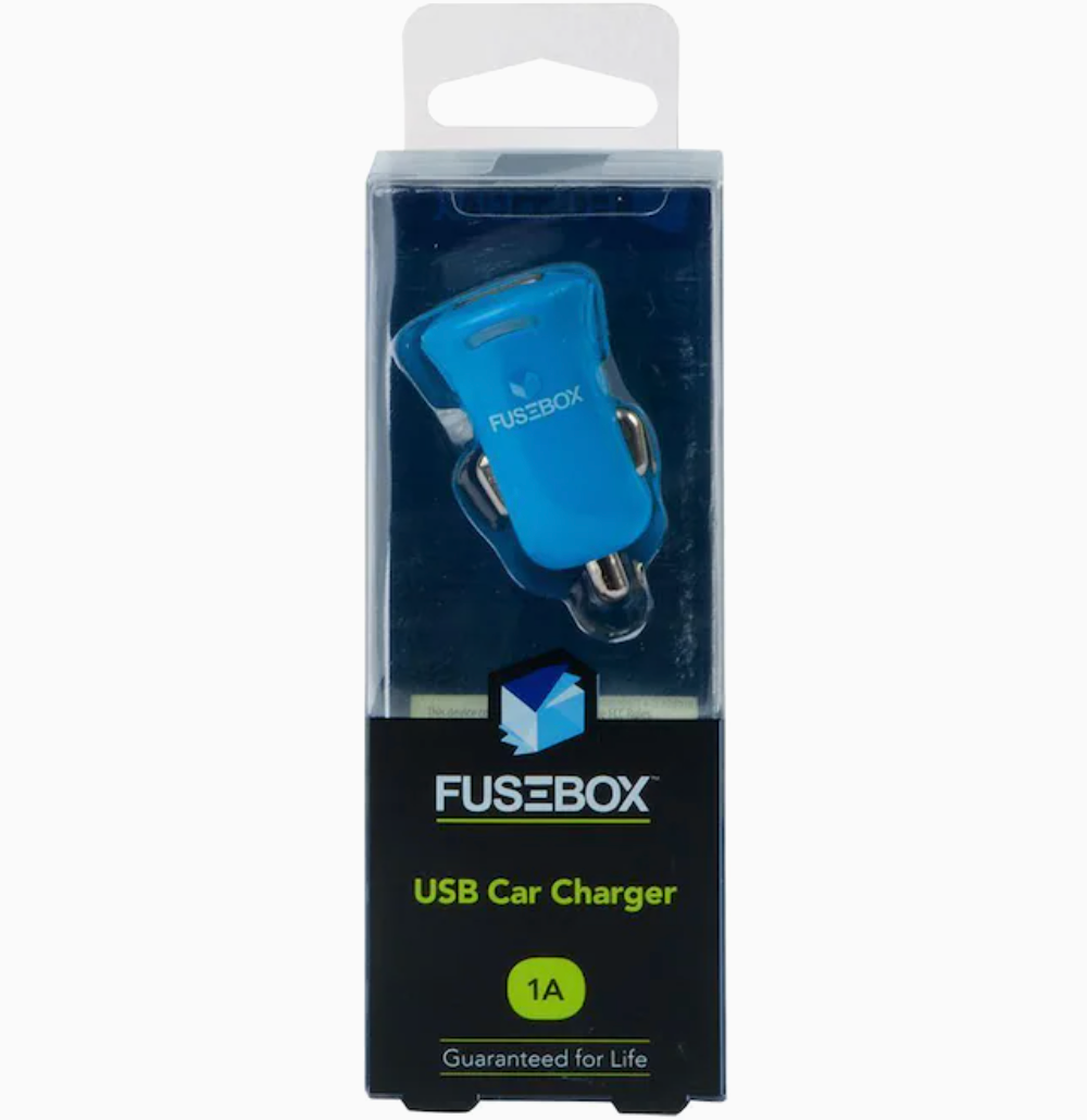 Fusebox 1 Port 1A Car Charger – Assorted Colors