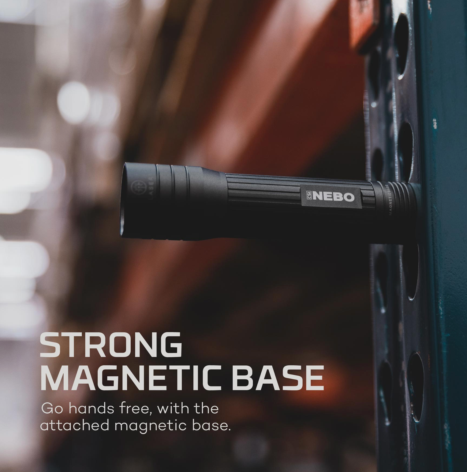CSI LED 250 Lumen Laser Magnetic Flashlight - BLACK