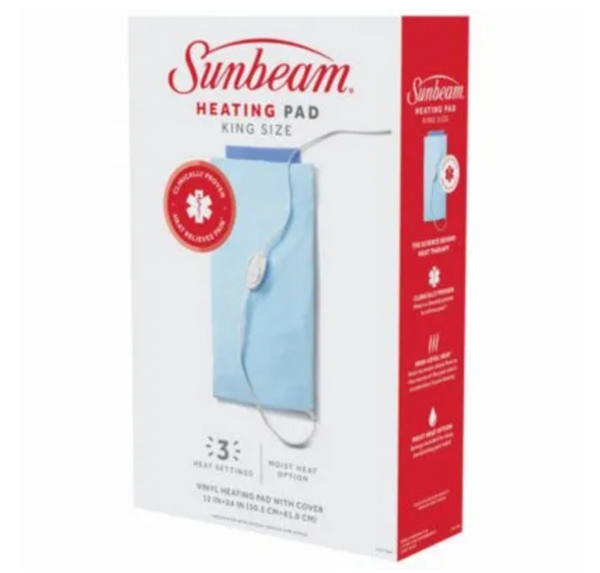 Sunbeam Moist King-Size Heating Pad – 12 x 24-Inch