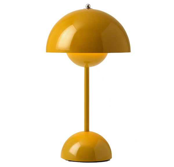 Flowerpot Portable Table Lamp VP9 Designed by Verner Panton – Mustard