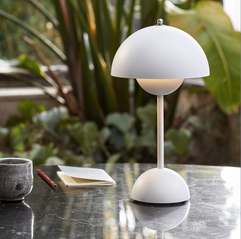  Flowerpot Portable Table Lamp VP9 Designed by Verner Panton – White
