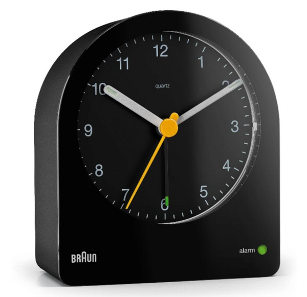 Braun BC22 Analog Alarm Clock With Continuous Backlight – Black