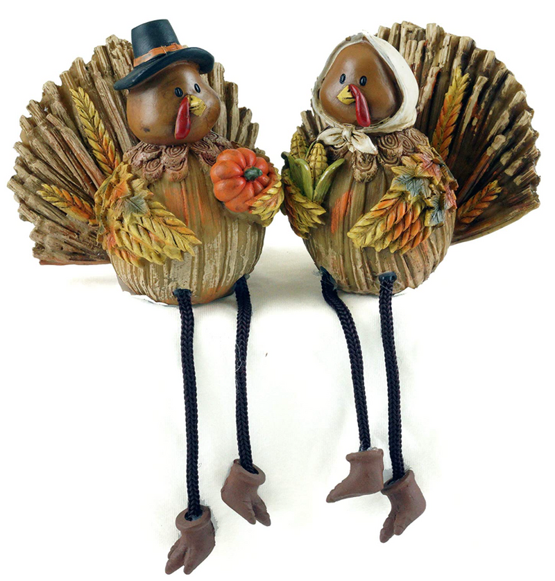 Harvest Pilgrim Turkey Thanksgiving Shelf Sitters – SOLD INDIVIDUALLY