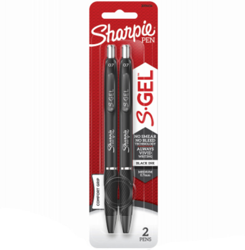 Sharpie Medium Gel Ink Pen Black Pens – Pack of 2
