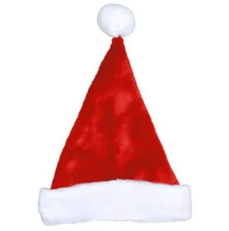 Red & White Plush Santa Hat – 17"
