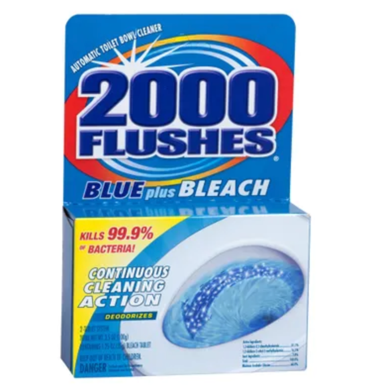2000 Flushes Blue Automatic Bowl Cleaner Plus Bleach Tablets