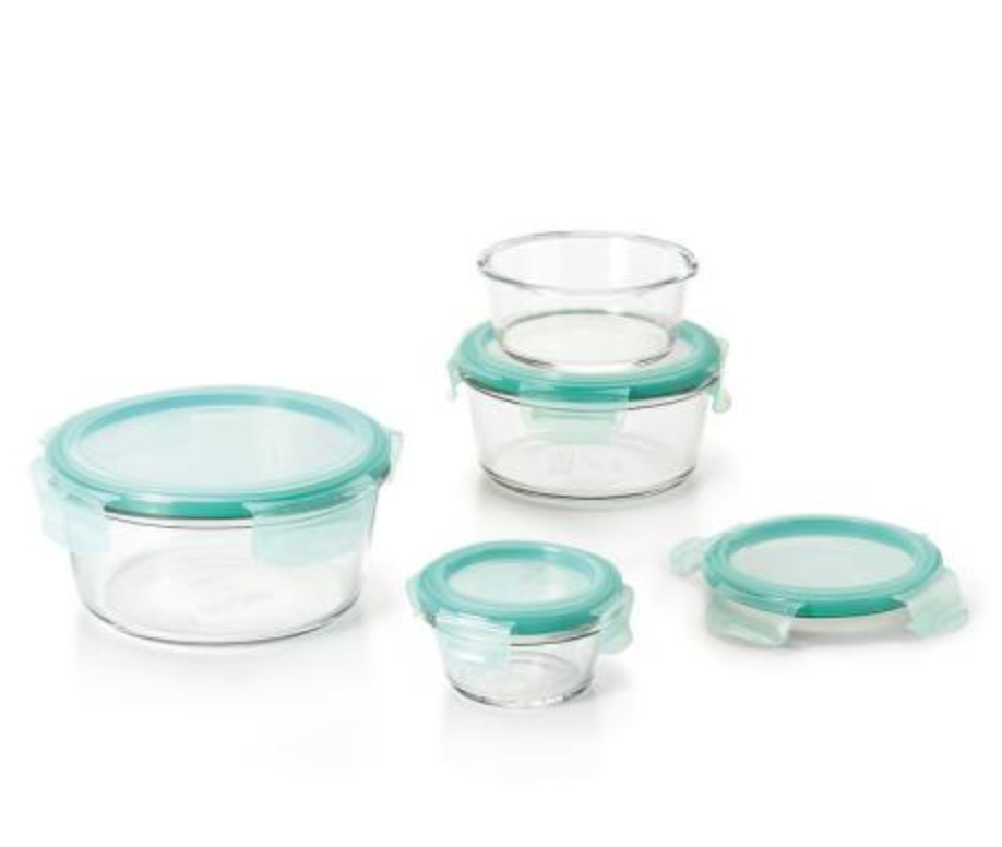 Good Grips 8-Piece Smart Seal Glass Round Container Set