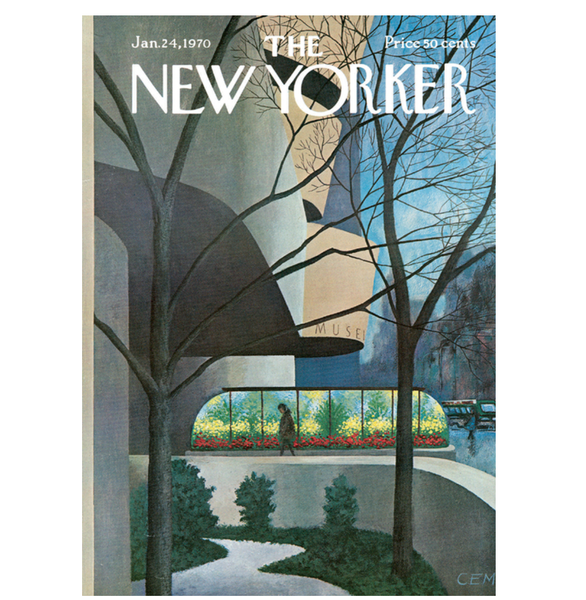 New Yorker Cover Note Card - Guggenheim