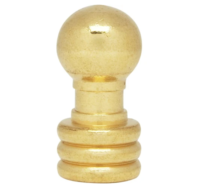 Ball Knob Finial Burnished And Lacquered 1-1/8" Height 1/4-27