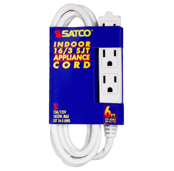 16/3 SJT Extension Cord – 6ft. – White