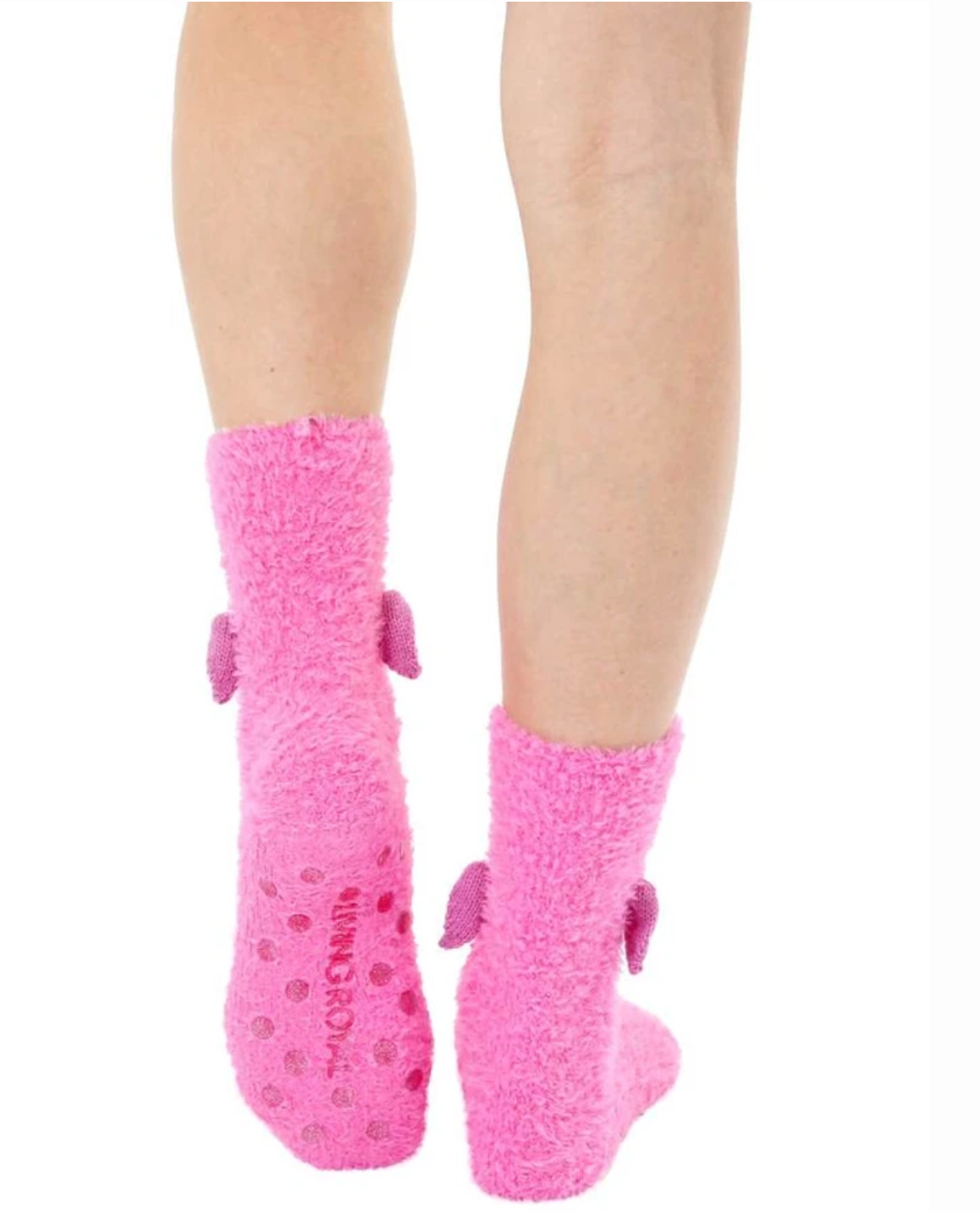 Living Royal Fuzzy Crew Slipper Socks – Flamingo