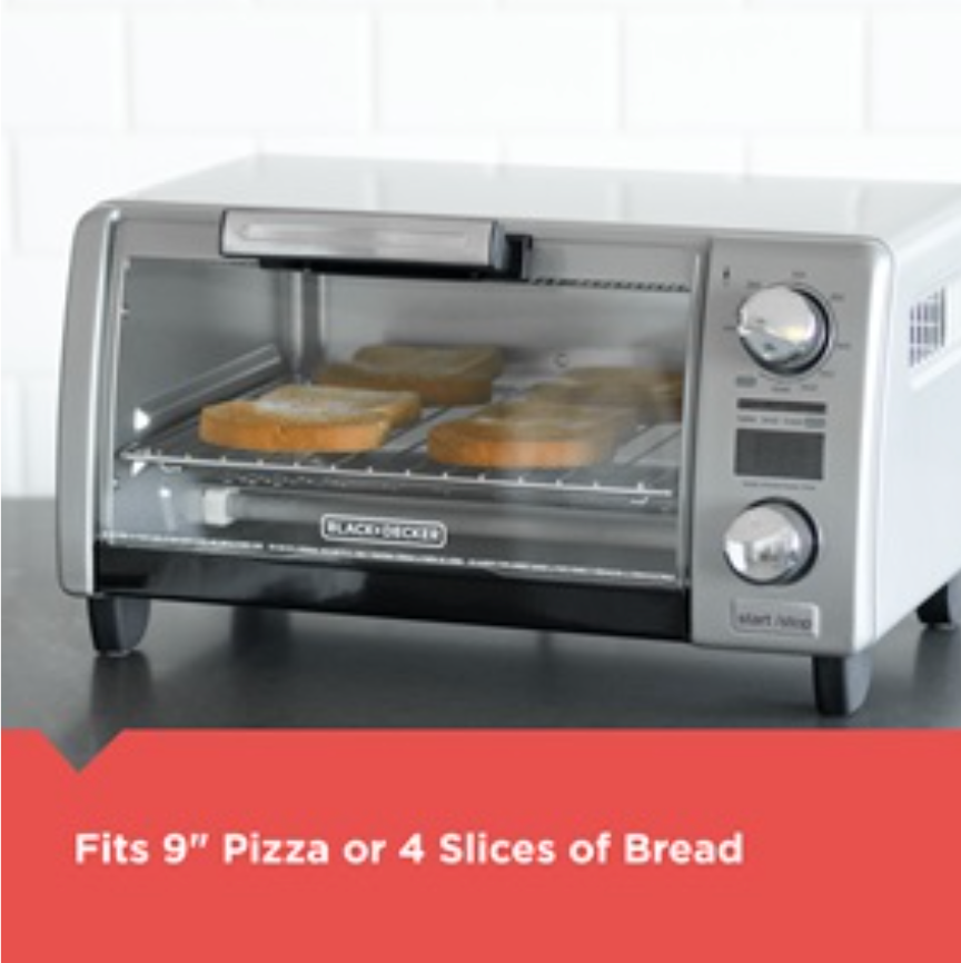  BLACK+DECKER 4-Slice Air Fry Toaster Oven - Crisp 'N Bake With  Two Knobs, 5 Cooking Functions & Even Toast Technology for Bread, Pizza &  More: Home & Kitchen