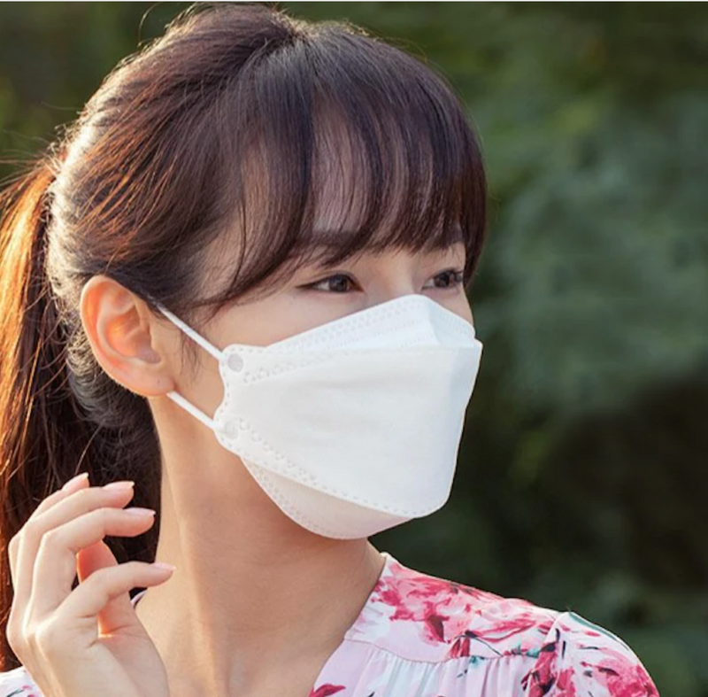 KF94 Adult Tri - Fold White Respirator Mask – Single
