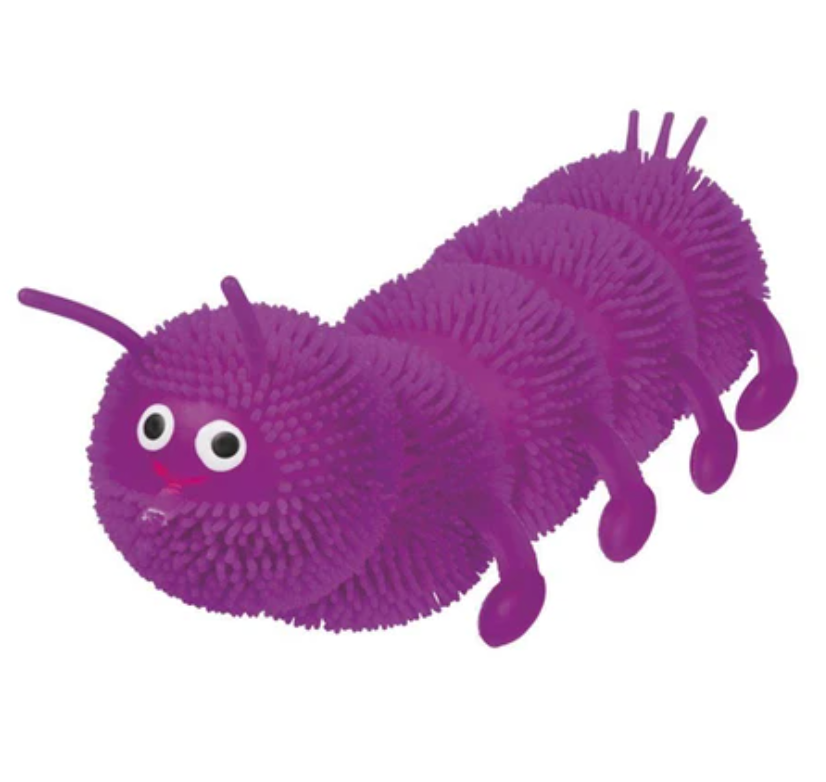 Colorful Squishy Caterpillar – 7.5" – Assorted Colors – Sold Individually