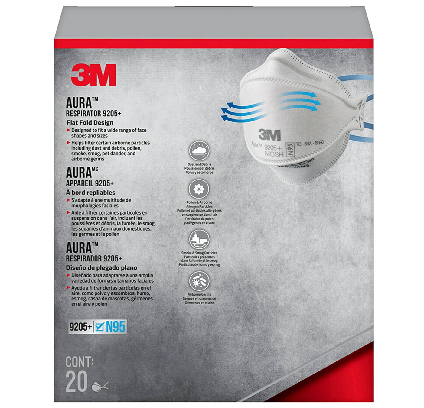 3M™ Aura™ N95 Particle Respirator 9205+  – Pack of 20