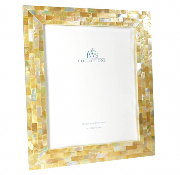 JWS Mother of Pearl Photo Frame – Gold – 8" x 10"