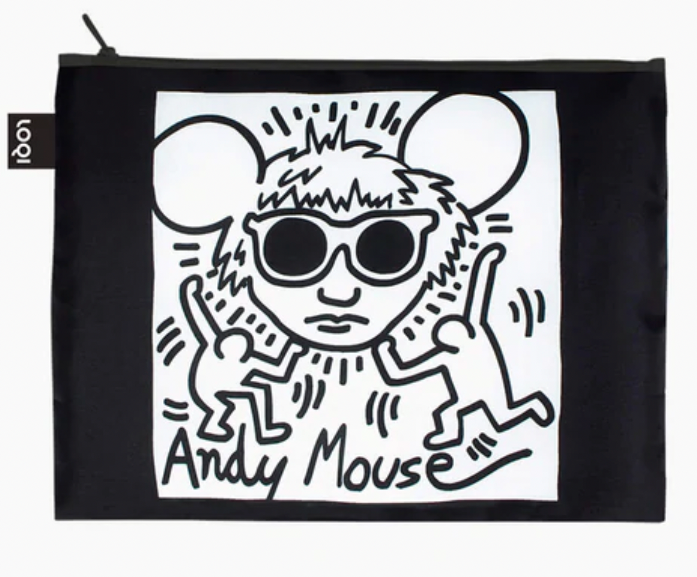 LOQI Reusable Zip Pocket Tote Bags – Keith Haring New York – Set of 3
