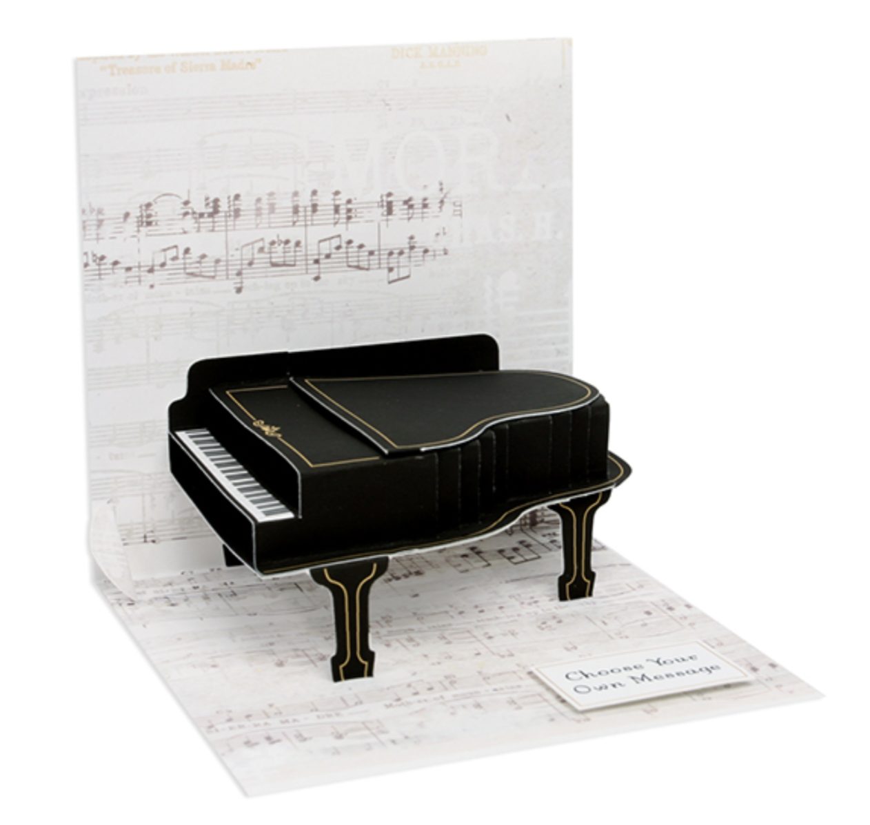 Up With Paper 3D Pop-Up Greeting Card – Baby Grand Piano