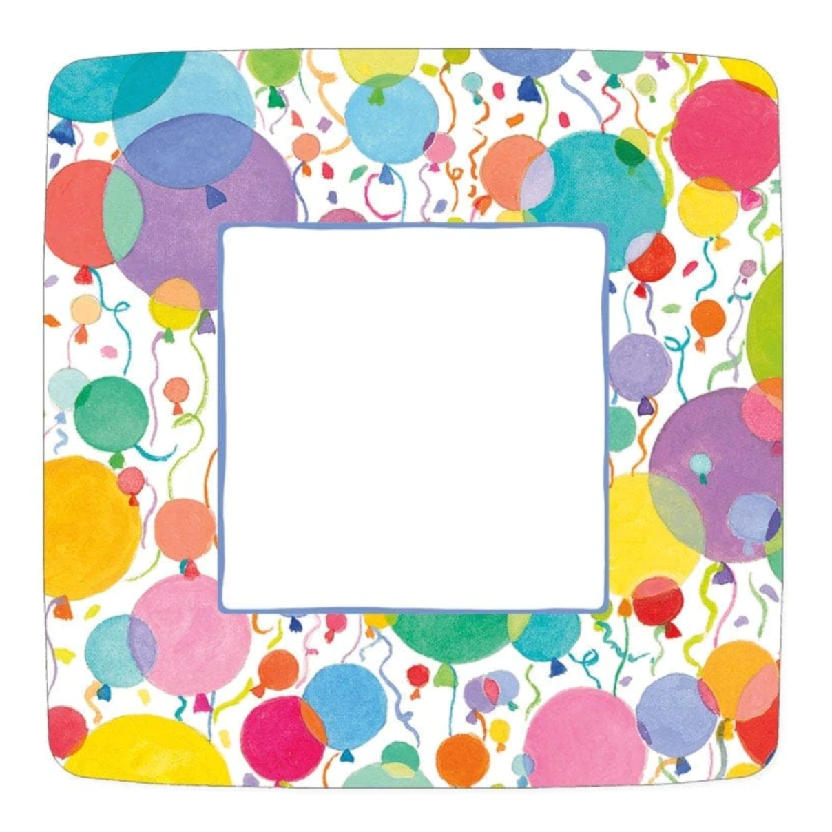 Caspari Balloons And Confetti Square Paper Salad & Dessert Plates – 8pk