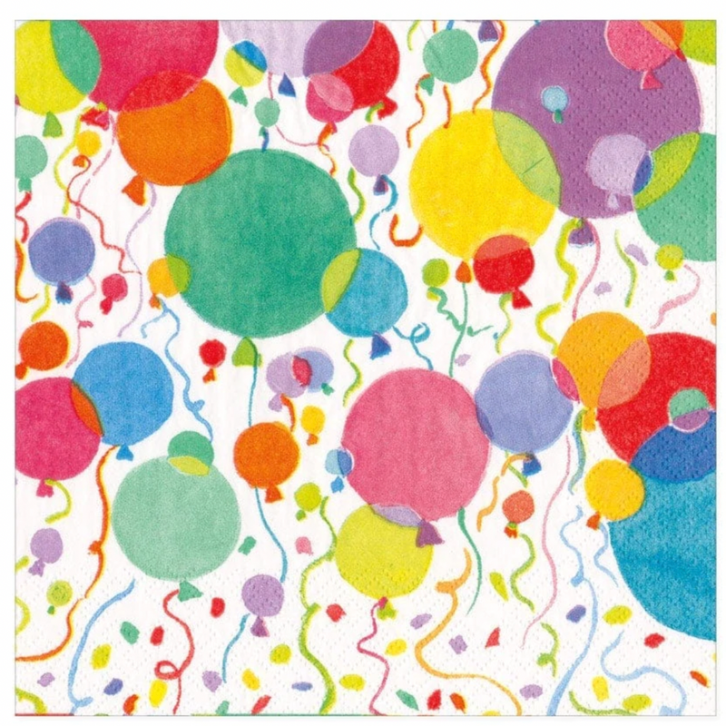 Caspari Balloons and Confetti Luncheon Napkins - 20pk