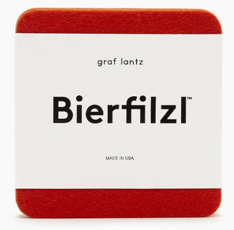 Graf Lantz Bierfilzl Square Felt Coaster – Orange – 4pk