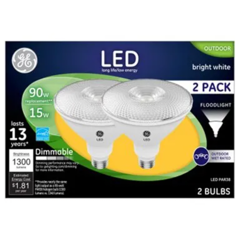 GE LED PAR38 Flood Light Bulb – 90W Replacement – 2 Pack