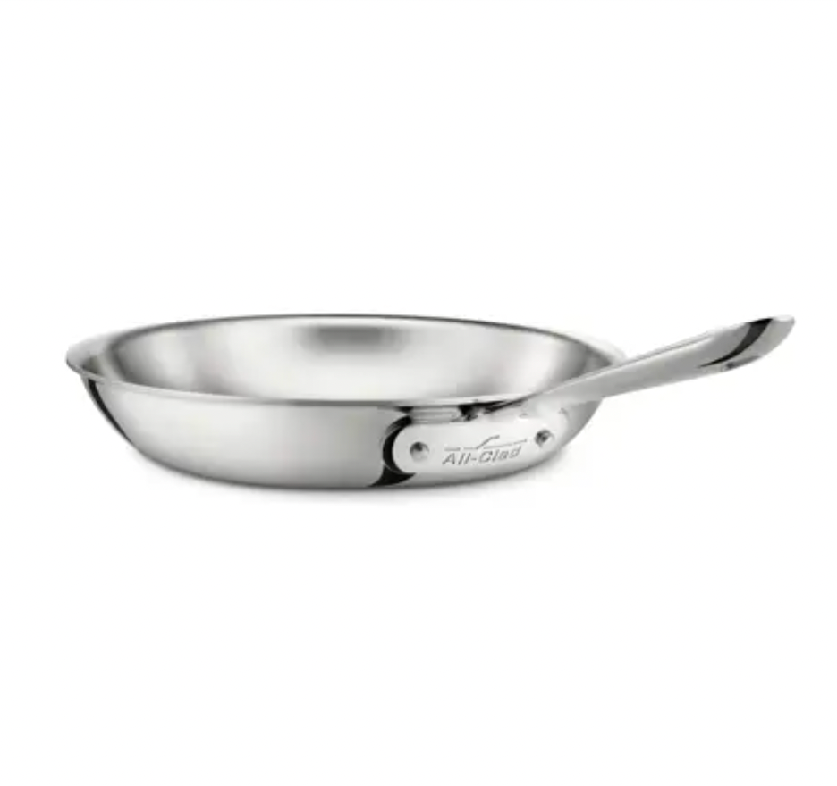 D3 Stainless 3-ply Bonded Cookware, Stainless Steel Fry Pan, 8 inch