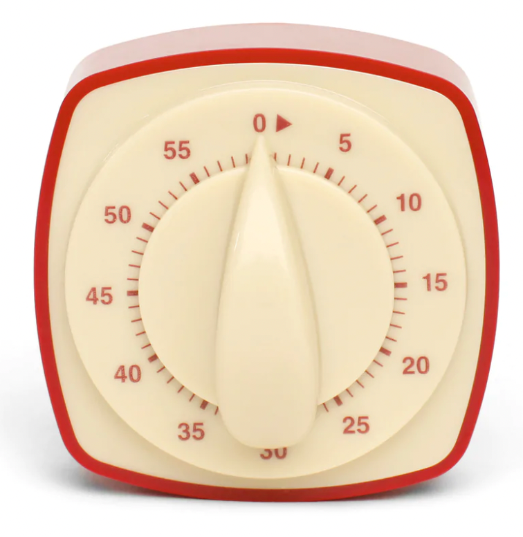 Kikkerland Retro Kitchen Timer – Assorted Colors – Sold Individually