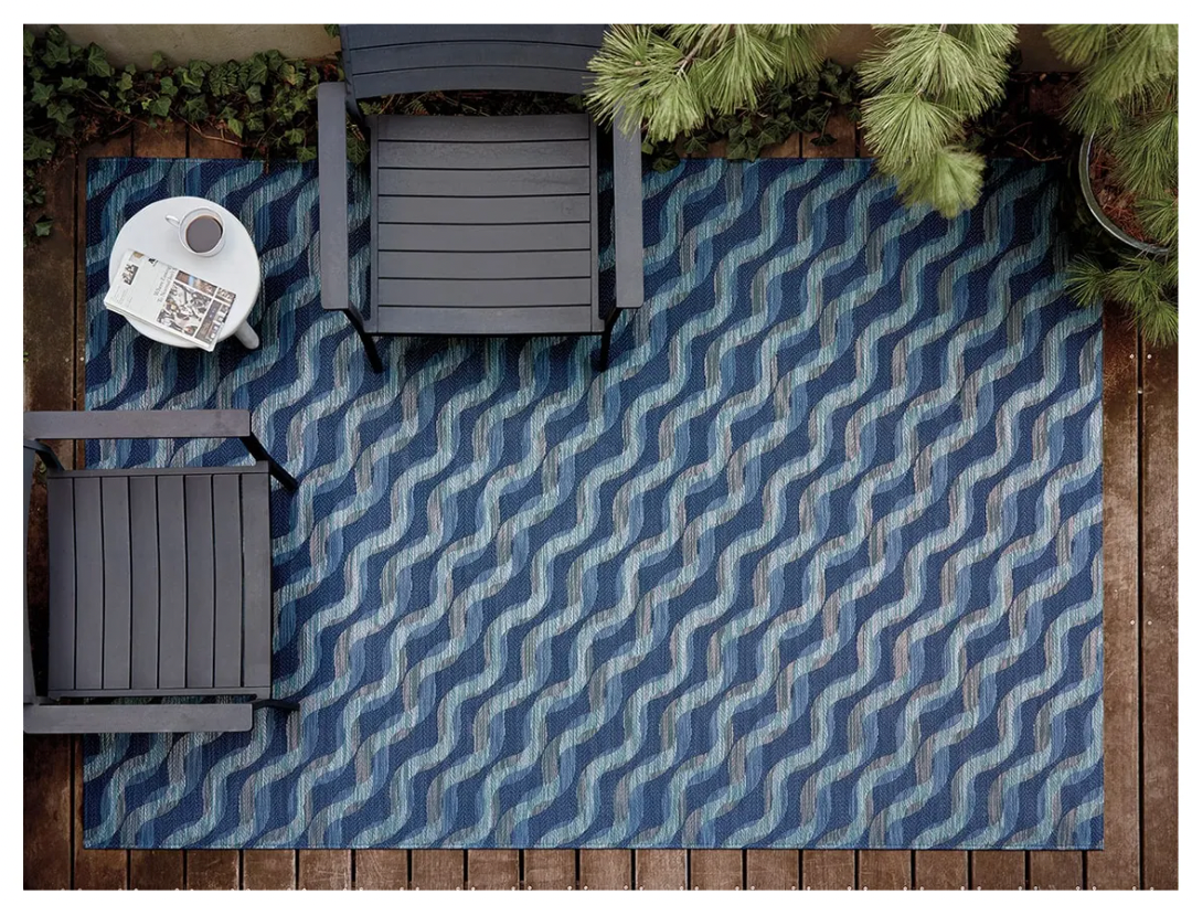 Chilewich Twist Woven Floor Mat – Ocean – 23" x 36"