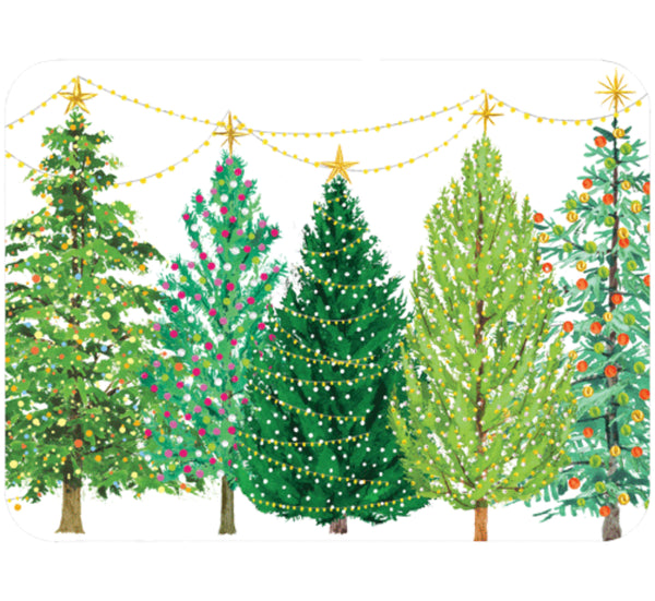 Christmas Trees With Lights Paper Placemats – Pack of 12